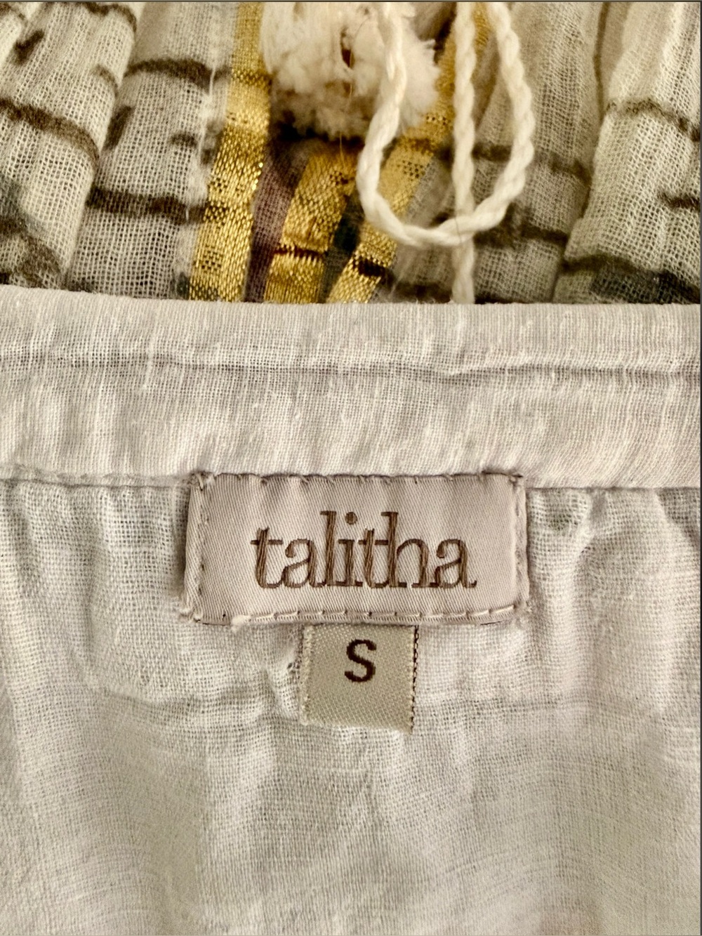TALITHA COLLECTION Cotton Voile Embroidered Tassel SHYLA Dress S Coverup $RT 428 - Picture 8 of 10